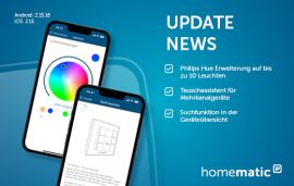 Homematic IP App Update bringt Philips Hue-Erweiterung, Tauschassistenten und Gerätesuche
